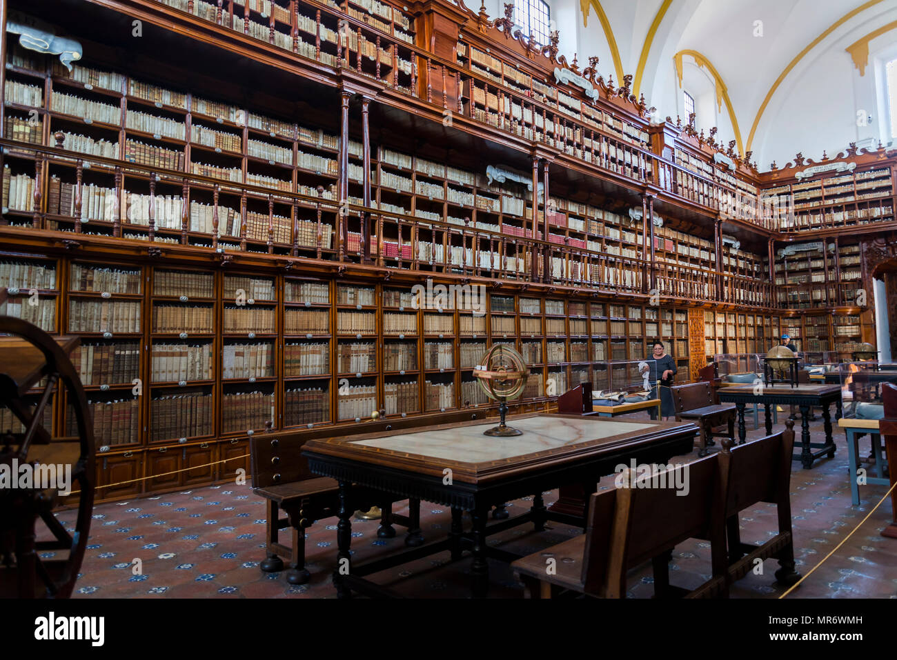 Biblioteca Palafoxiana, die erste öffentliche Bibliothek in der Kolonialen Mexiko gegründet in 1646, Puebla, Mexiko Stockfoto