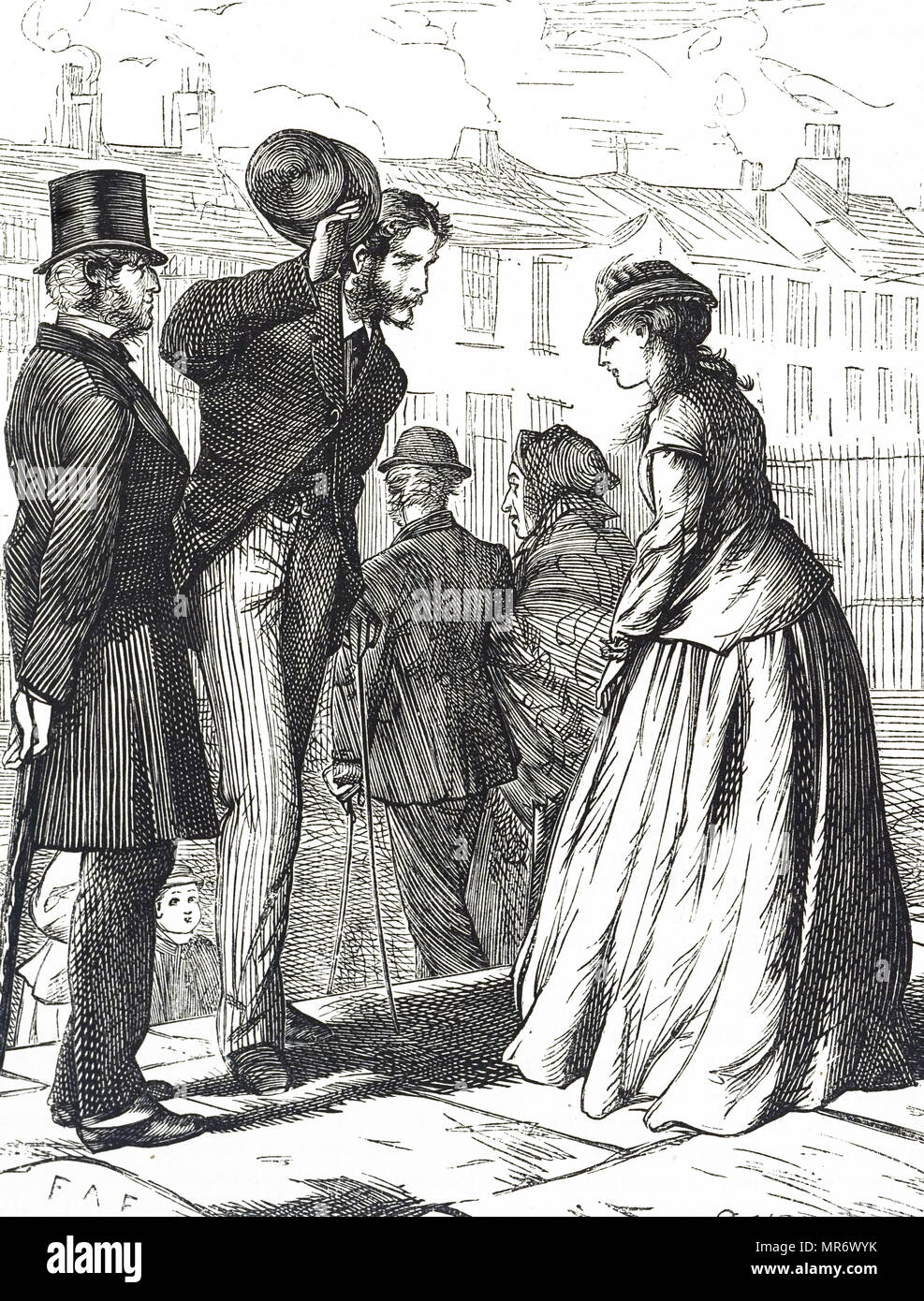Kupferstich Mit Der Darstellung Eines Gut Gekleideten Paar Von Francis Arthur Fraser 1846 1924 Ein Englischer Cartoonist Und Maler Dargestellt Vom 19 Jahrhundert Stockfotografie Alamy