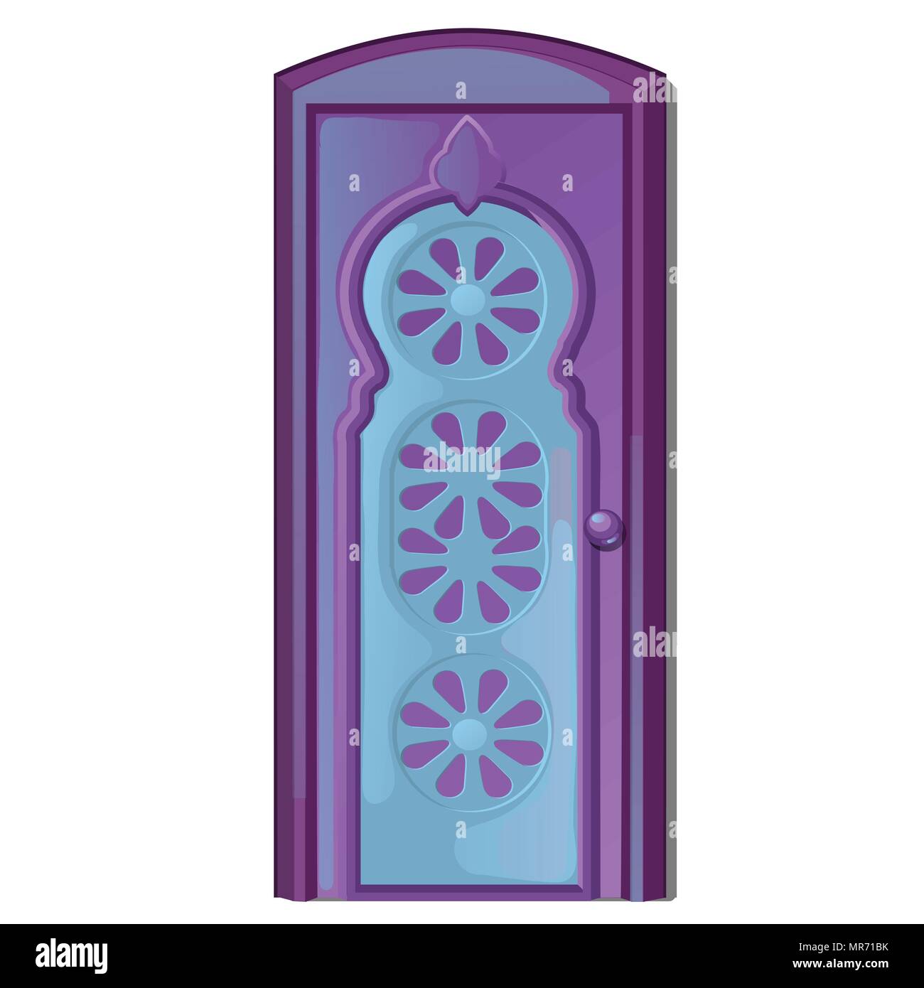 Die Tür im orientalischen Stil auf weißem Hintergrund. Vector Illustration. Stock Vektor