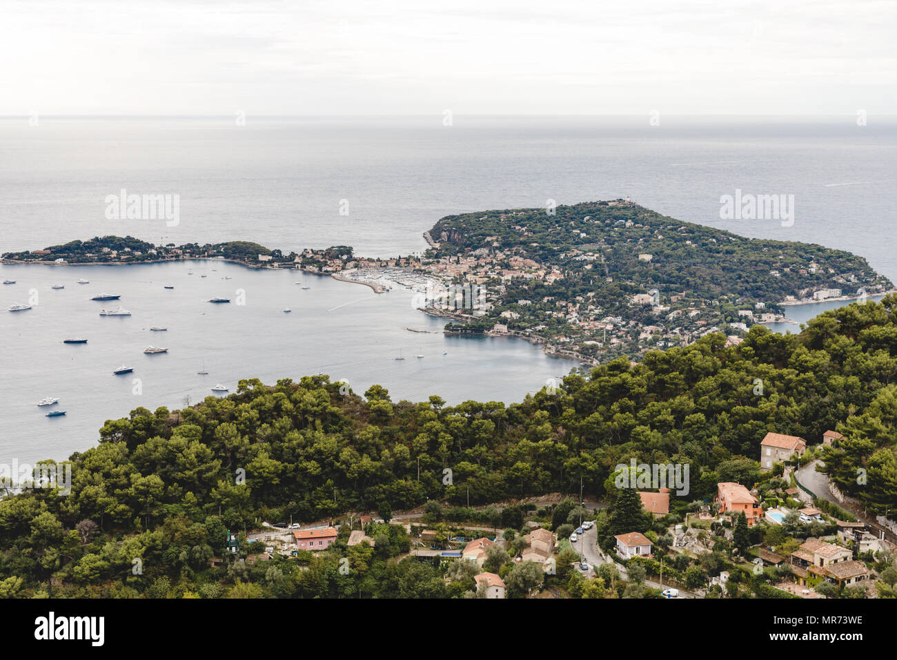 Luftbild des alten europäischen Stadt am Meer, Fort de la Revere, Frankreich Stockfoto