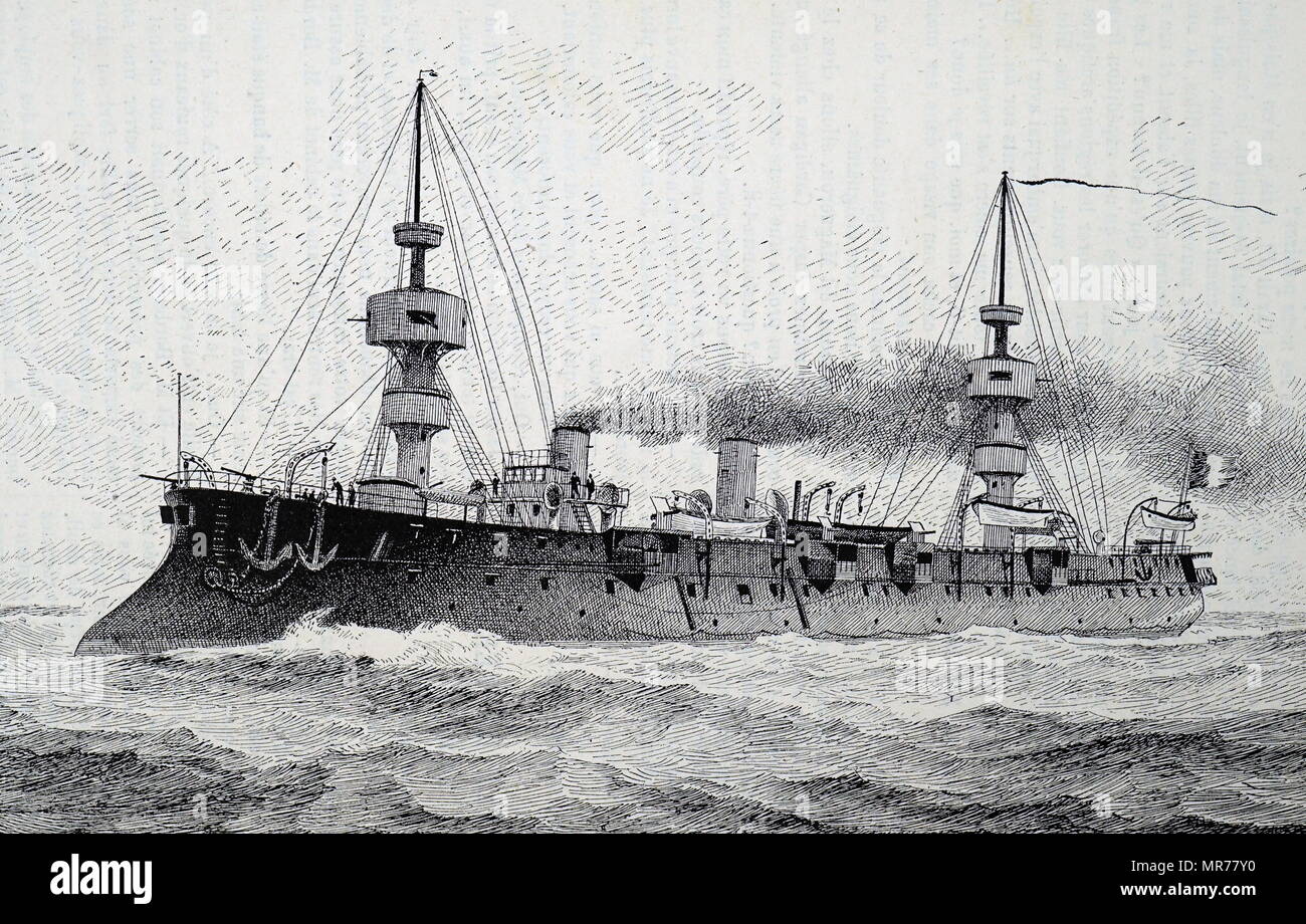 Die jean-bart; Französisch erste Klasse Schlachtkreuzer; 1889 Stockfoto