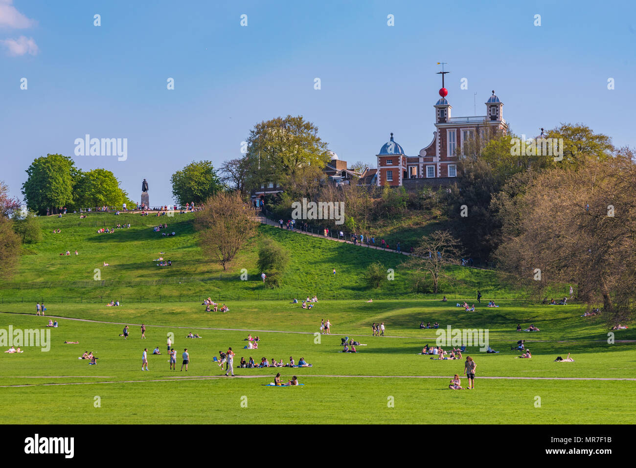 LONDON, Großbritannien - 20 April: Blick auf Greenwich Park, ein berühmter Park und Reiseziel in London am 20. April 2018 in London. Stockfoto