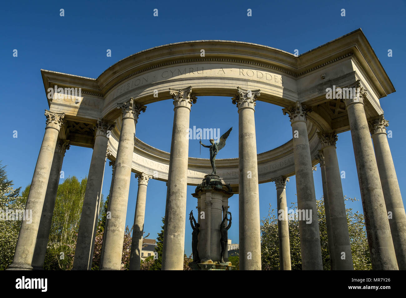 Die Welsh National War Memorial in Alexandra Gärten, cathays Park in Cardiff Civic Center. Stockfoto