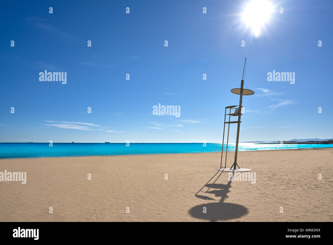 Pinedo Strand in Valencia am Mittelmeer Spaniens Stockfoto