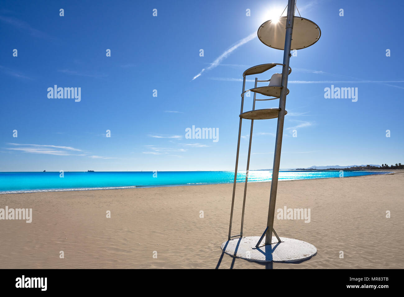 Pinedo Strand in Valencia am Mittelmeer Spaniens Stockfoto