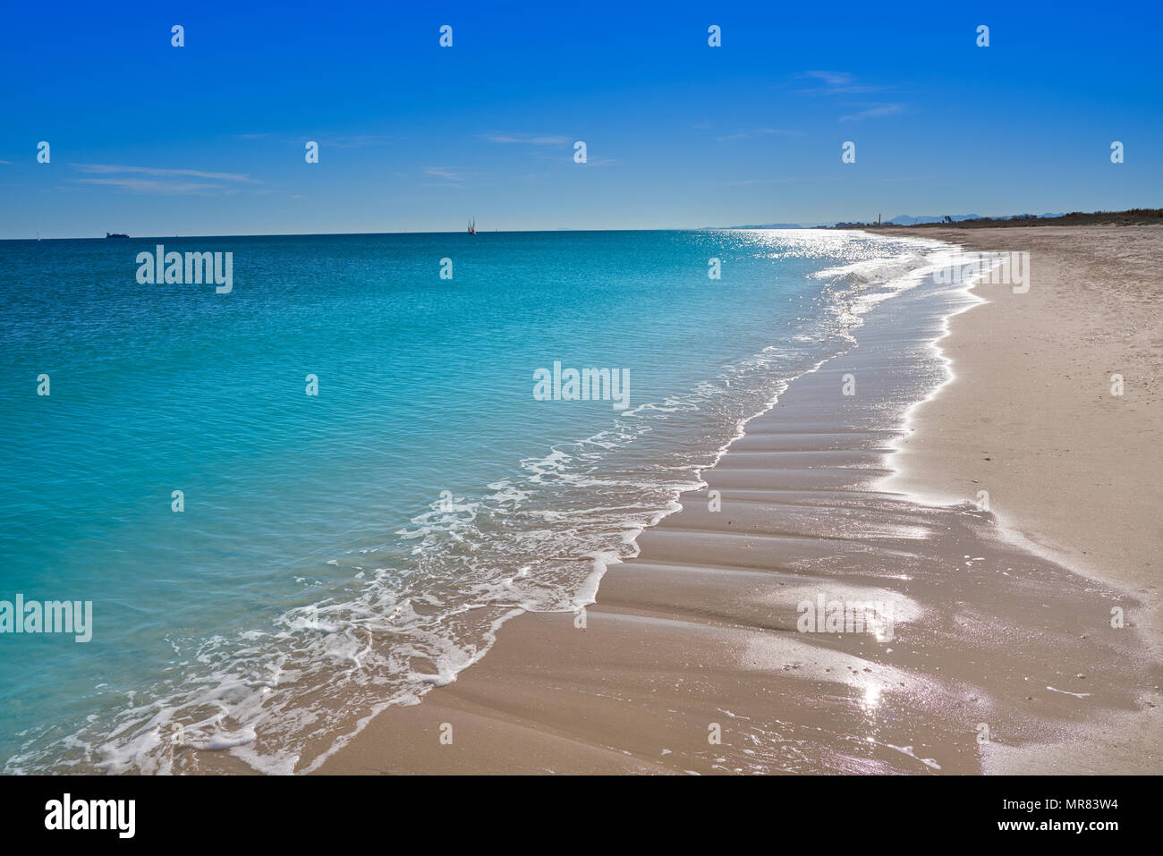 Pinedo Strand in Valencia am Mittelmeer Spaniens Stockfoto