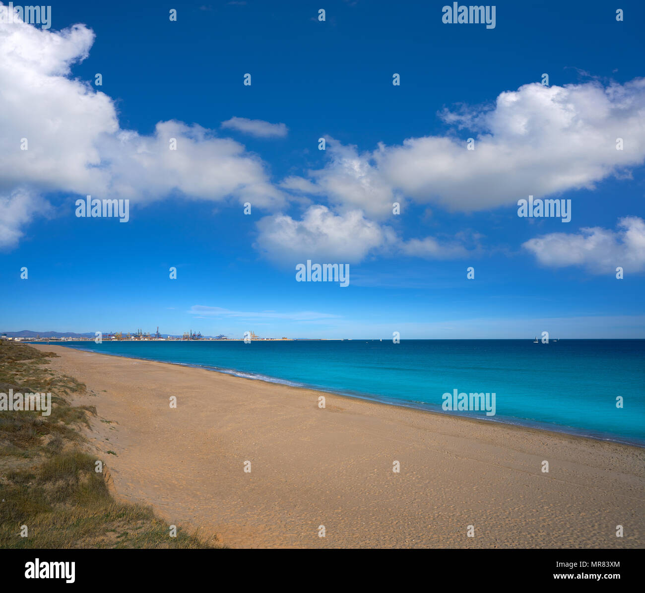 Pinedo Strand in Valencia am Mittelmeer Spaniens Stockfoto