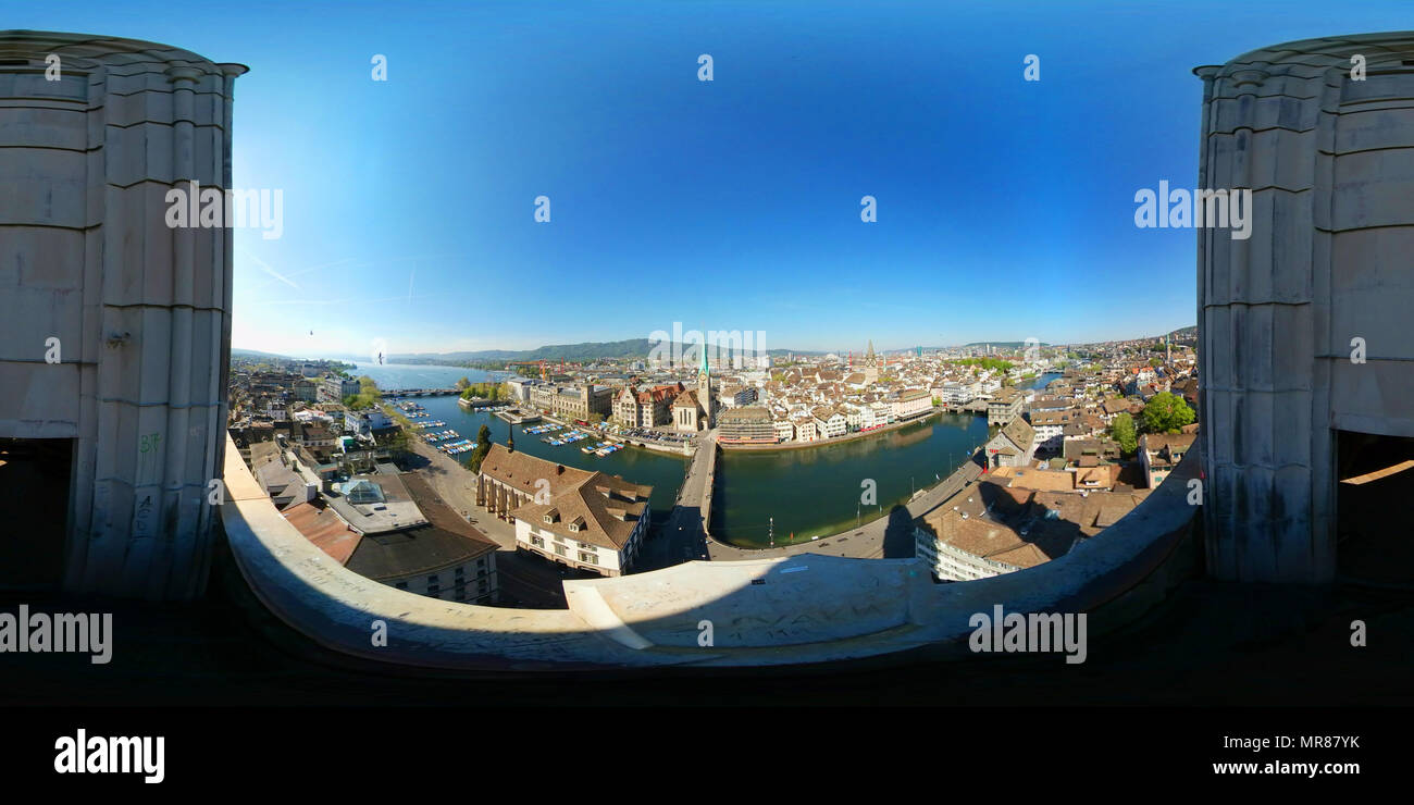 Antenne Panorama der Altstadt von Zürich Stockfoto