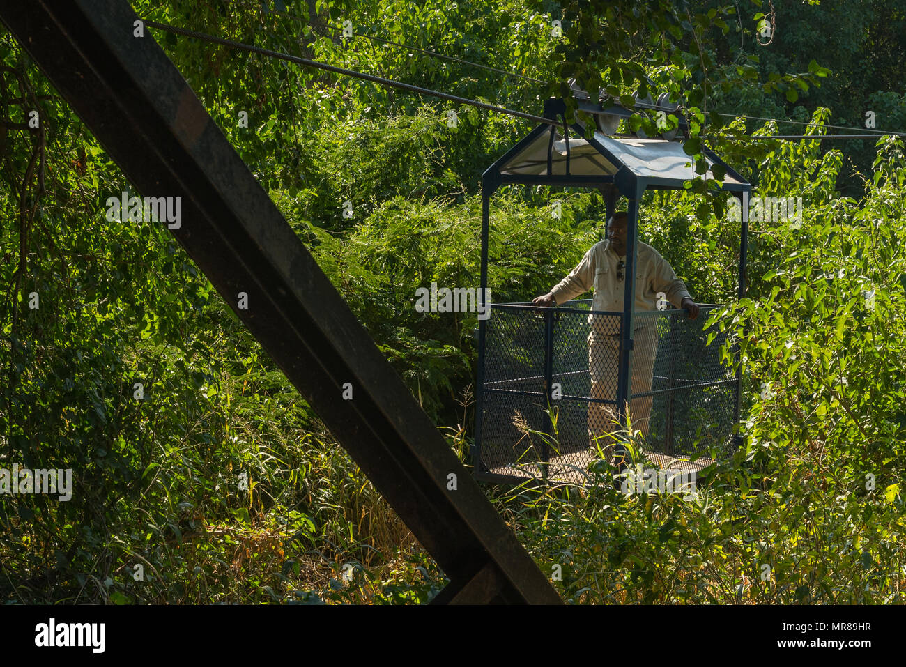 Der Pont Drift Seilbahn über den Limpopo Fluss Stockfoto