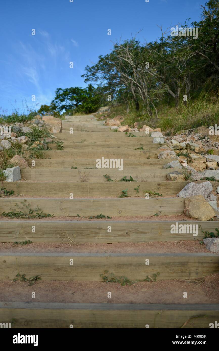 Schritte auf dem Castle Hill Walking Trail, Castle Hill, QLD 4810, Australien Stockfoto