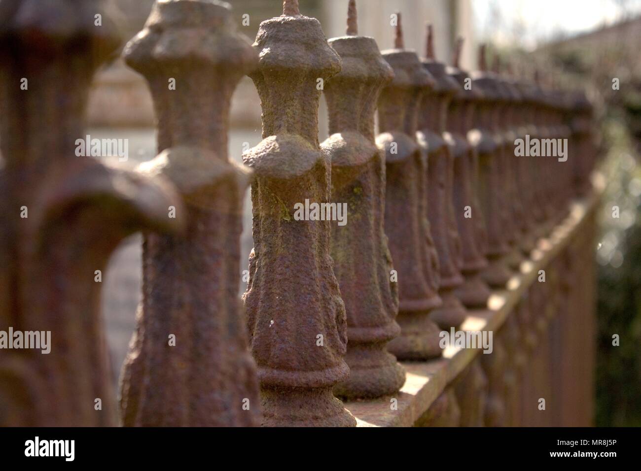 Schmiedeeiserne Geländer Stockfoto