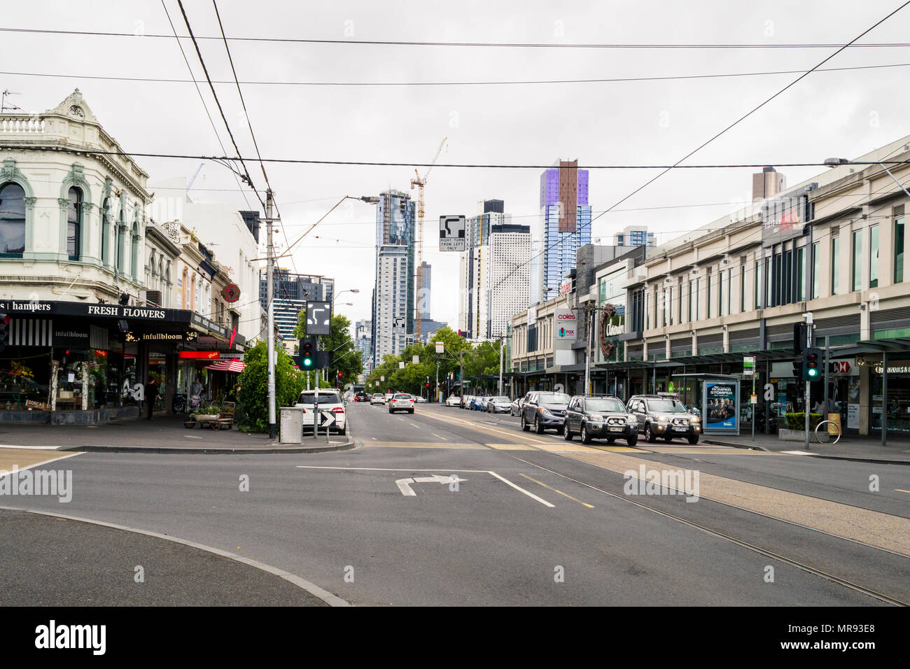 Clarendon Street Junction mit Dorcas Street im Süden von Melbourne, Victoria, Australien Stockfoto