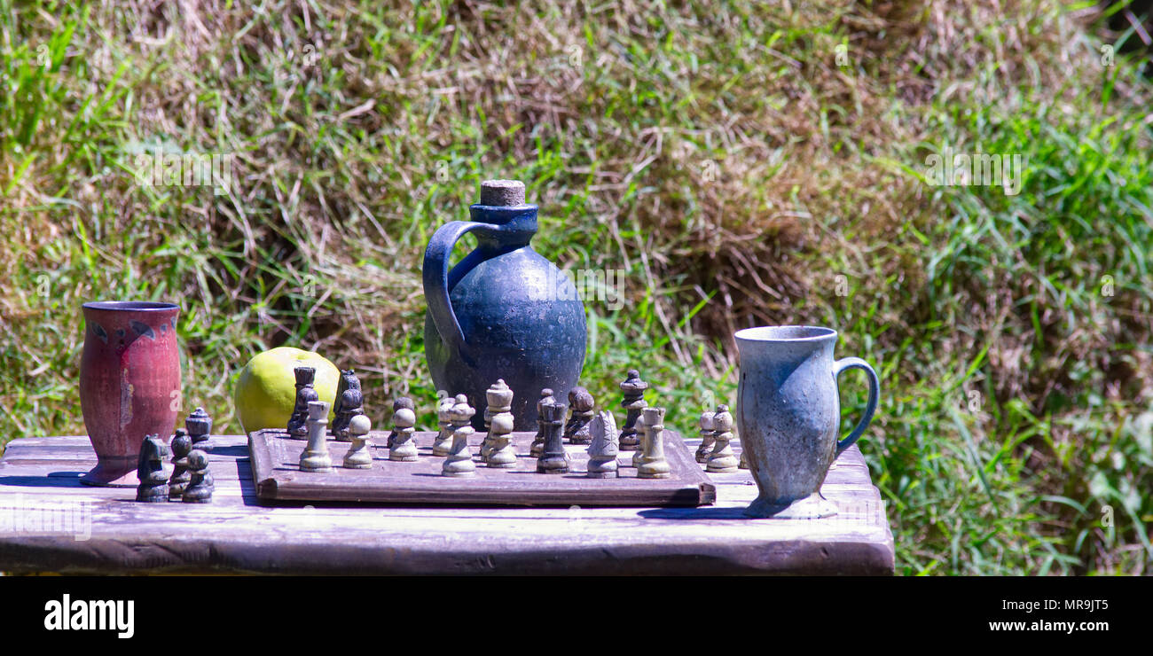 Winzige Schach in Hobbiton, Nz Stockfoto