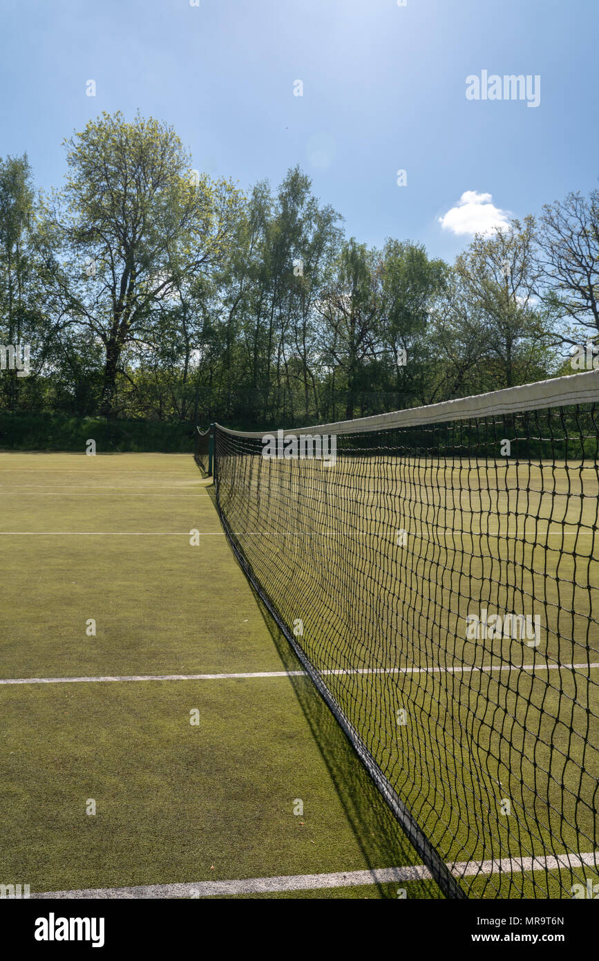 Detail tennis Netz auf dem Hof Stockfoto