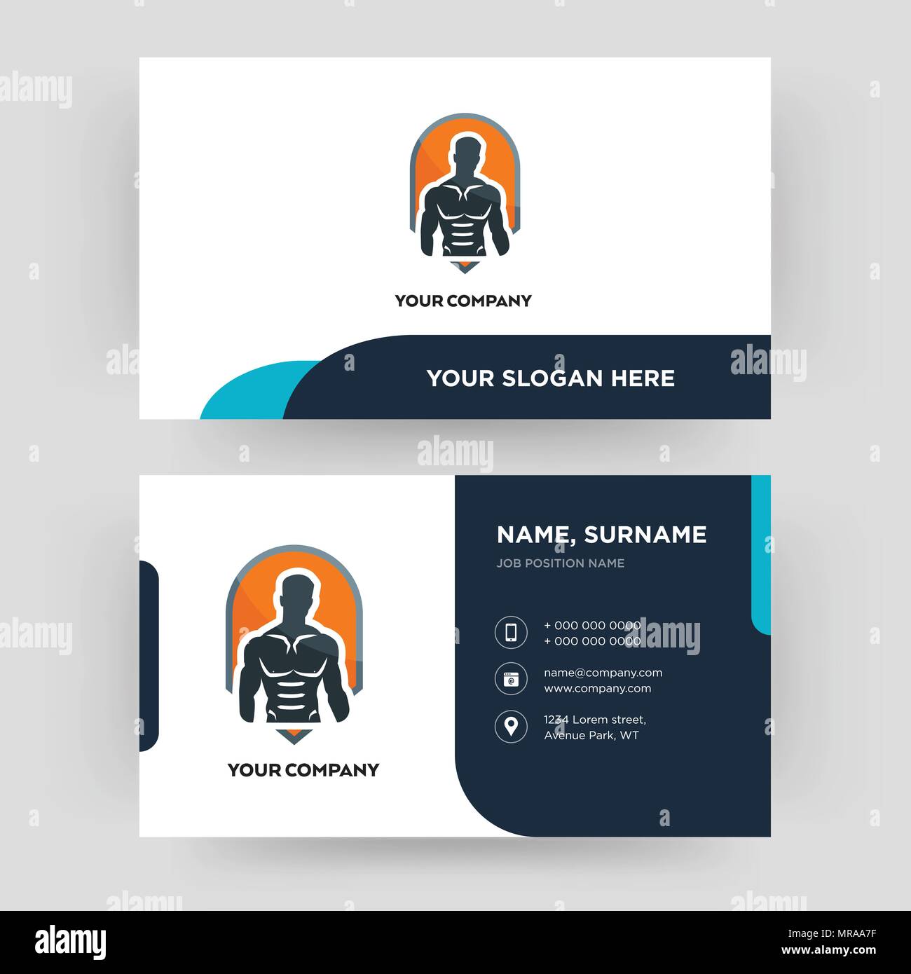 Fitness, Business Card design Vorlage, die Sie für Ihre Firma With Gym Membership Card Template