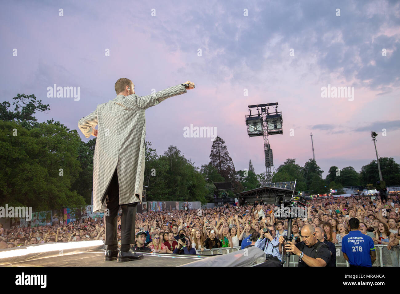 Swansea, Wales. 26. Mai 2018, englischer Sänger und Songwriter Sam Smith Dachverkleidung Tag einer der größten Wochenende in Singleton Park, Swansea am 5. Mai 2018, Wales. © Jason Richardson/Alamy leben Nachrichten Stockfoto