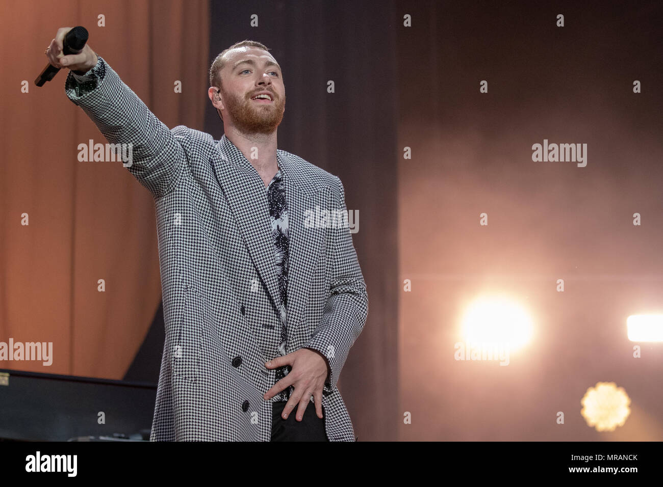 Swansea, Wales. 26. Mai 2018, englischer Sänger und Songwriter Sam Smith Dachverkleidung Tag einer der größten Wochenende in Singleton Park, Swansea am 5. Mai 2018, Wales. © Jason Richardson/Alamy leben Nachrichten Stockfoto