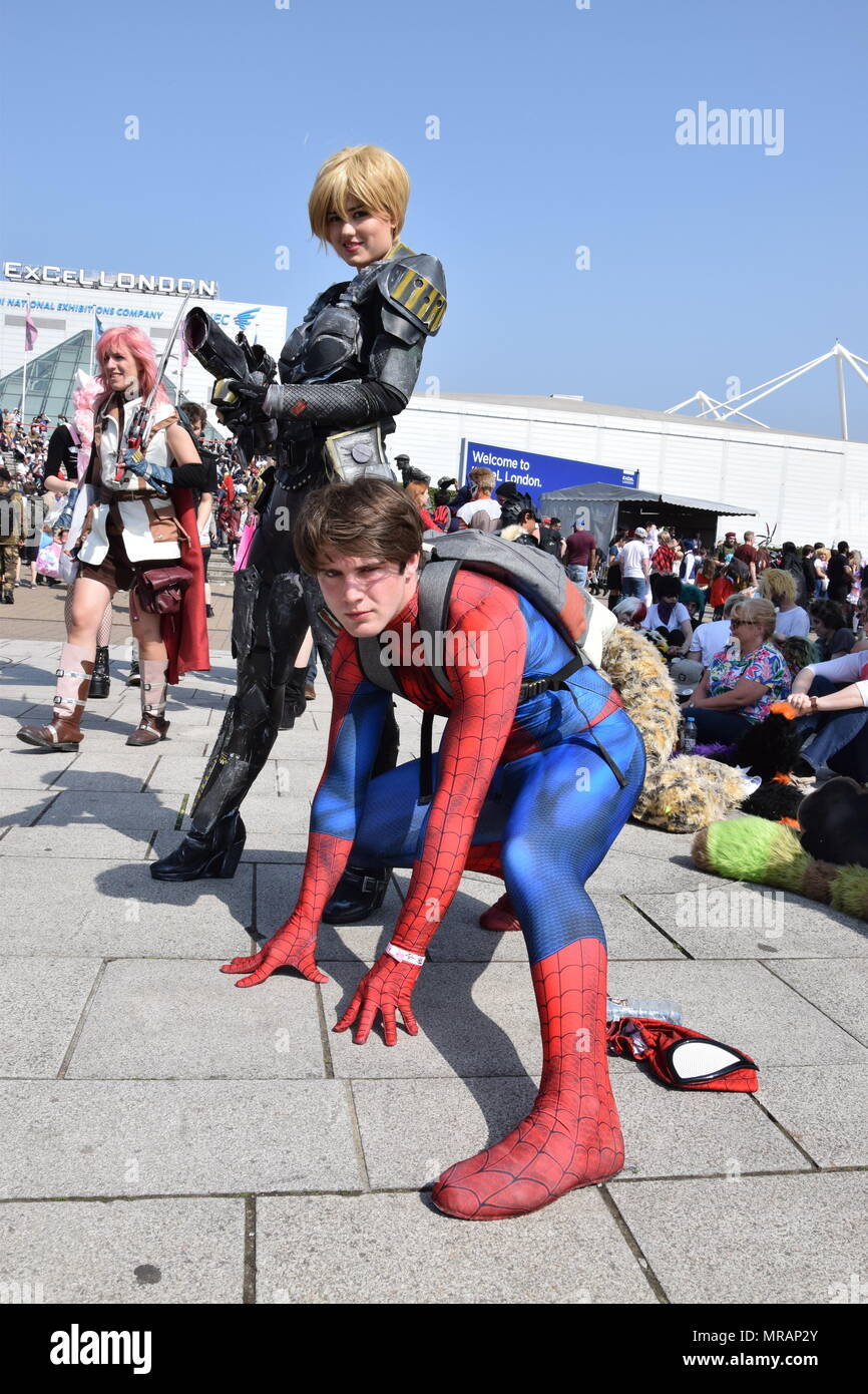 Spiderman London Comic Con Cosplay London 2018 Gutschein: WatfordMedia/Alamy Live News Stockfoto