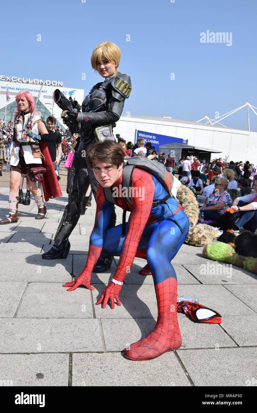Spiderman London Comic Con Cosplay London 2018 Gutschein: WatfordMedia/Alamy Live News Stockfoto