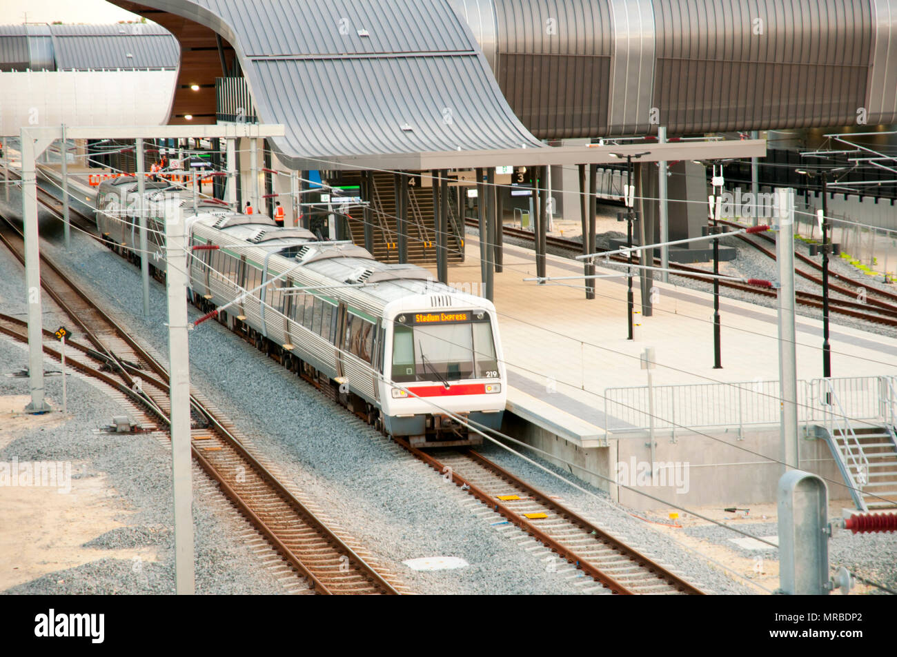 Perth Stadion Bahnhof - Australien Stockfoto