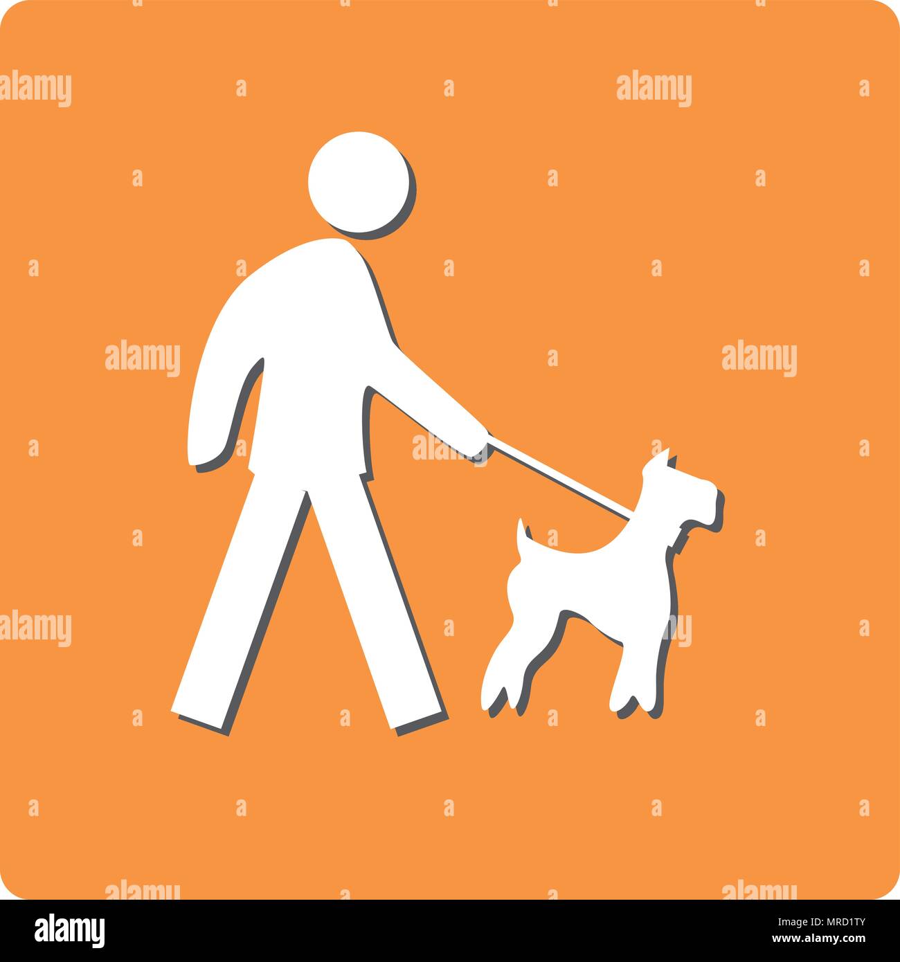 Hund an der Leine verbieten Zeichen Farbe Vector Illustration Stock Vektor