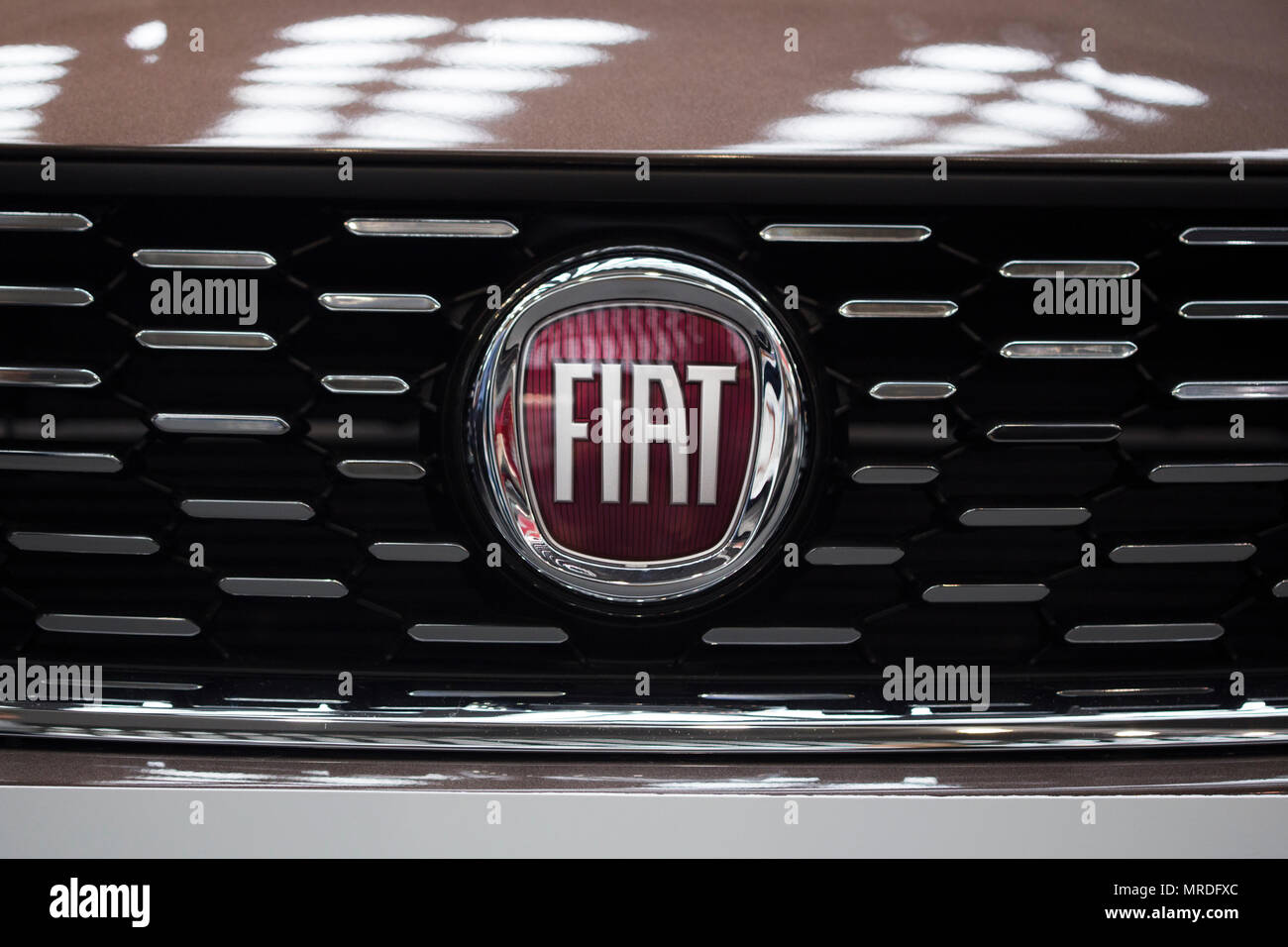 Fiat Logo auf einem Auto Stockfoto