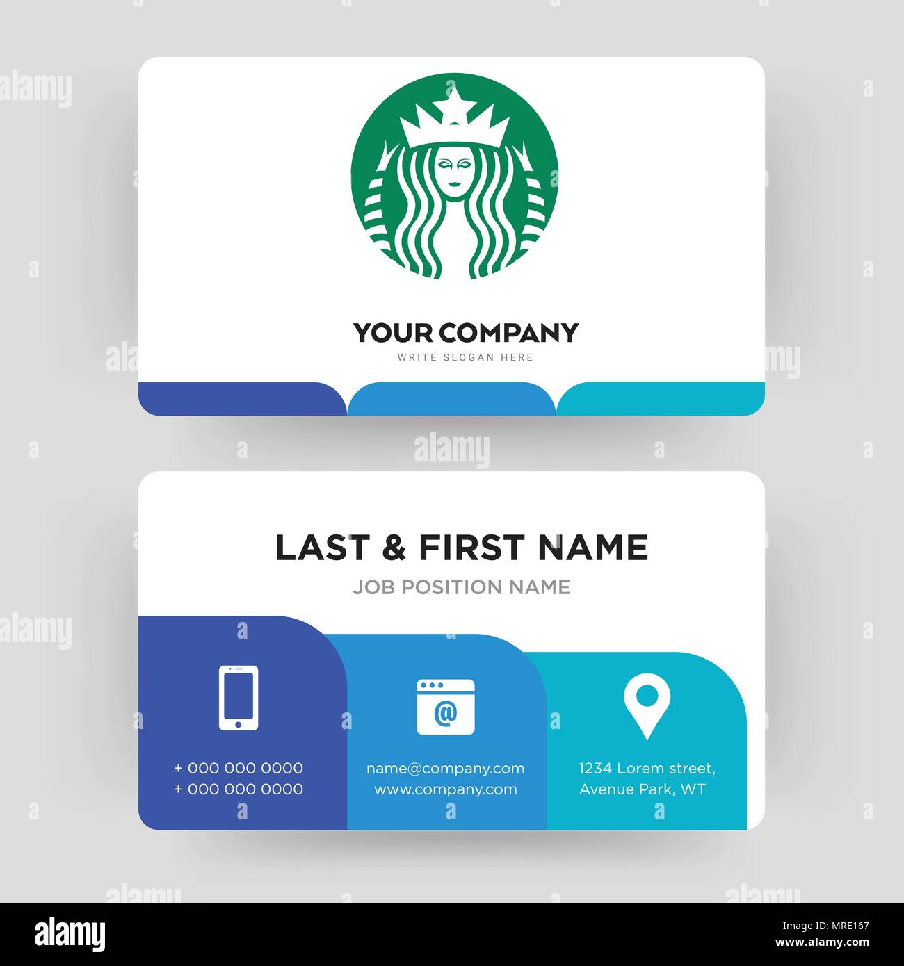 Starbucks, Business Card design Vorlage, die Sie für Ihre Firma, modernen, kreativen und sauber Personalausweis Vektor Stock Vektor