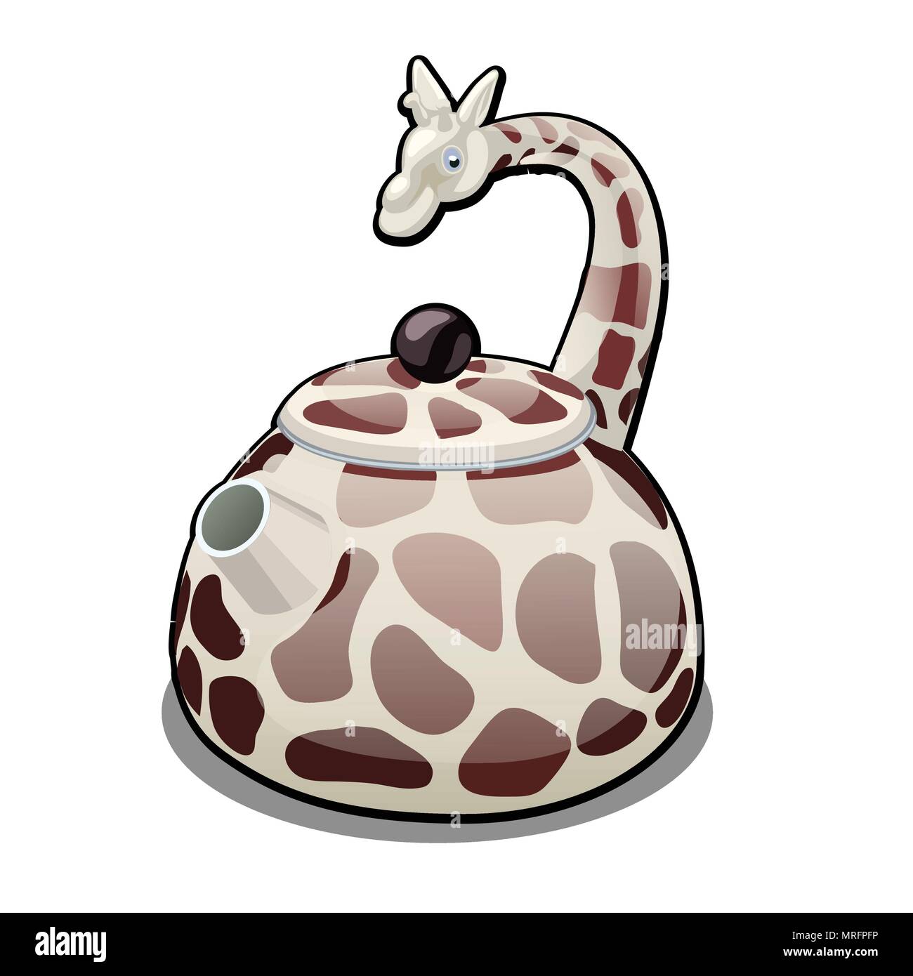 Der Wasserkocher in Form einer Giraffe auf einem weißen Hintergrund. Vector Illustration. Stock Vektor