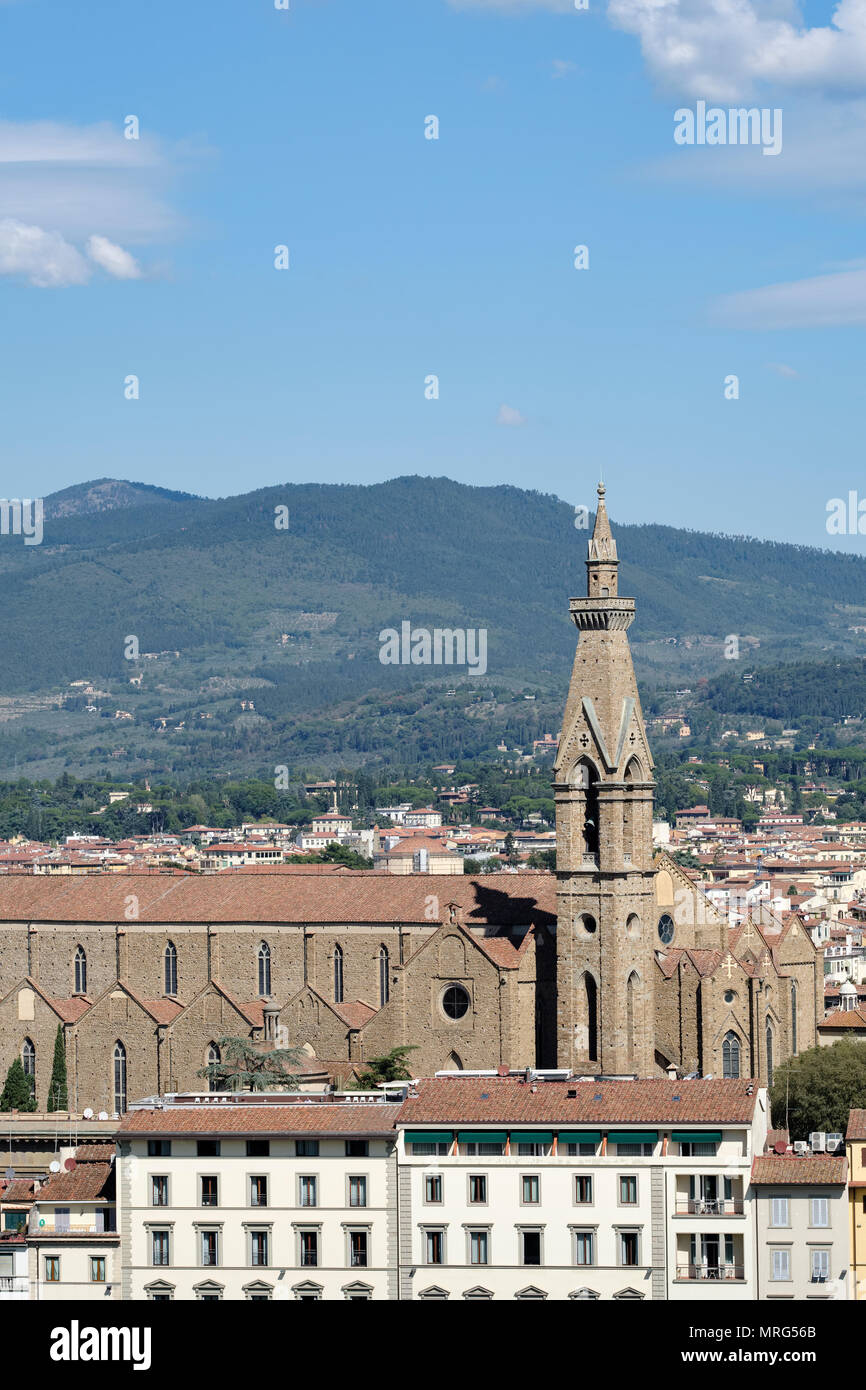 Der Basilika von Santa Croce, die Basilika des Heiligen Kreuzes, Florenz, Toskana, Italien, Europa, Stockfoto