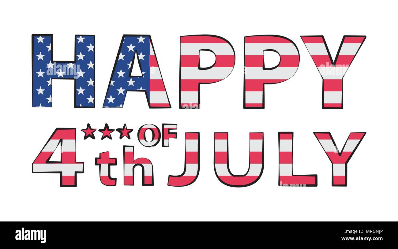 Glücklich 4. Juli Abbildung im Double Exposure Technik Stock Vektor