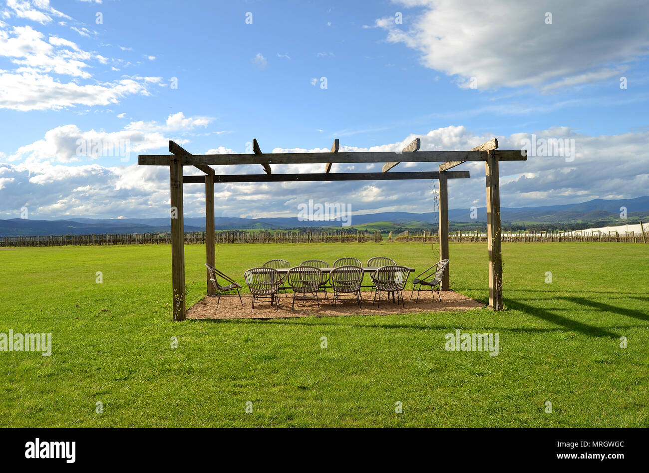 Outdoor Dining Yarra Valley Winery Melbourne Victoria Australien Stockfoto