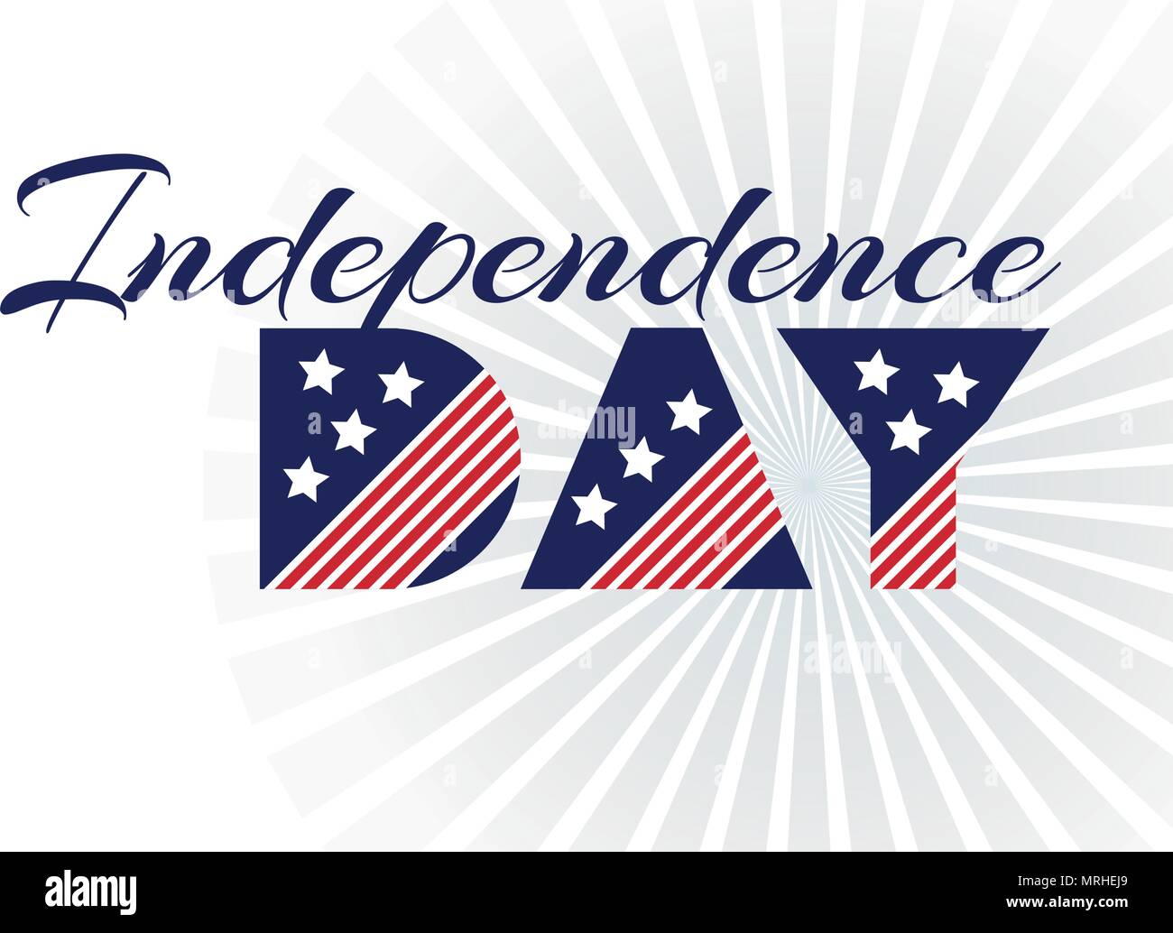 Slogan vector Drucken für Feier Design 4. Juli im Vintage Style auf weißem Hintergrund mit Text Tag der Unabhängigkeit Stock Vektor