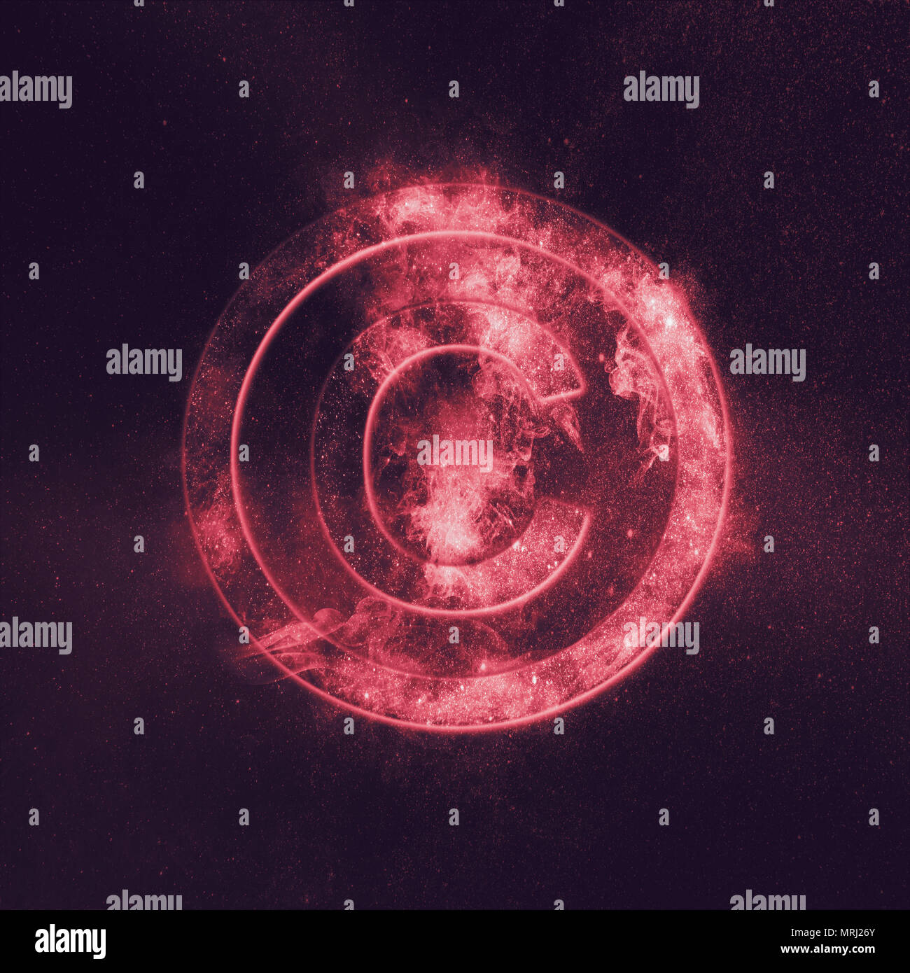 Copyright Symbol. Abstrakte Nacht Himmel Hintergrund Stockfoto