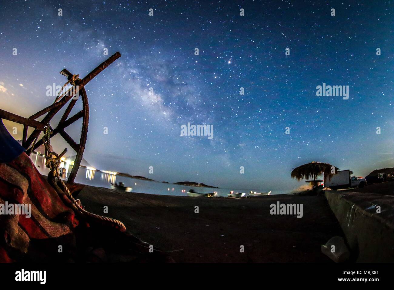 Bericht über das Leben und die Bewohner der Fischerei der Gemeinschaft La Manga, eine Kolonie, die scheint so marginal als privilegierte die Vorteile von Meer, suchen Stockfoto