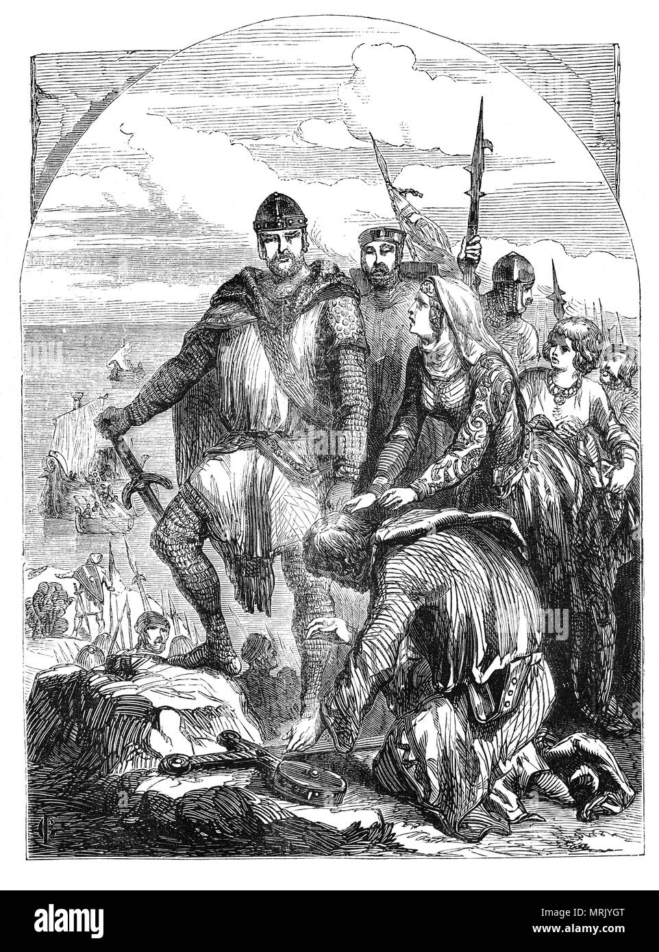 Nach der Gefangennahme von König Richard I. im Jahre 1192 in der Nähe von Wien durch österreichische Soldaten von Leopold V., Herzog von Österreich, er war Gefangener für etwa 15 Monate. Während dieser Zeit war Prinz John, Richard's Bruder, und König Philip von Frankreich angeboten 80.000 DM für den Kaiser Richard gefangen zu halten. Das Geld, das der König zu retten, wurde von Botschafter des Kaisers' des Königs, die Gefahr auf Deutschland übertragen" (hatte es auf dem Weg verloren gegangen, Richard zuständig wäre gehalten worden sind), und schließlich, am 4. Februar 1194 Richard wurde freigegeben. Auf Richards Rückkehr John bat den König um Vergebung. Stockfoto