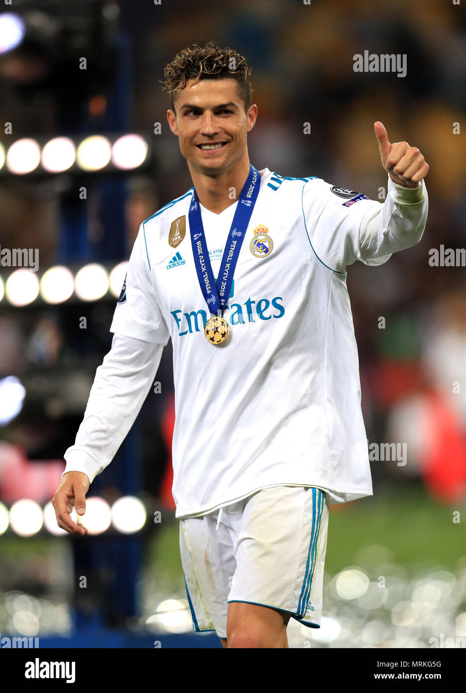Von Real Madrid Cristiano Ronaldo feiert den Gewinn der UEFA Champions ...