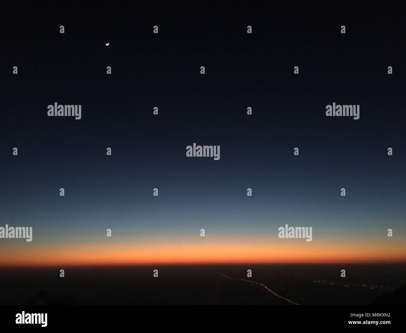Sonnenuntergang von Jebel Hafeet Berg, Al Ain Stockfoto