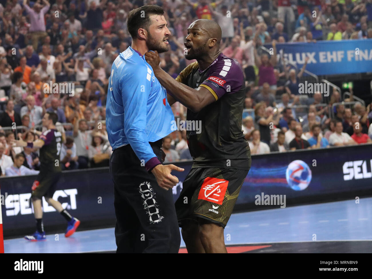 Cyril Dumoulin und Rock Feliho (HBC Nantes) während der EHF Champions League Final 4, Halbfinale handball Match zwischen HBC Nantes und Paris Saint-Germain Handball am 26. Mai 2018 in der Lanxess-Arena in Köln, Deutschland - Foto Laurent Lairys/DPPI Stockfoto