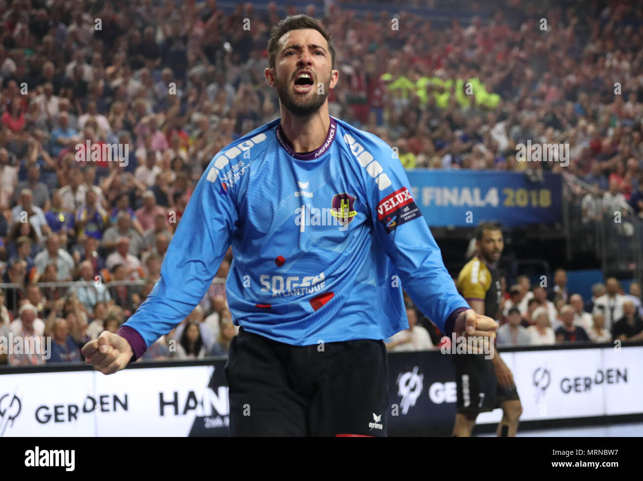 Cyril Dumoulin (HBC Nantes) während der EHF Champions League Final 4, Halbfinale handball Match zwischen HBC Nantes und Paris Saint-Germain Handball am 26. Mai 2018 in der Lanxess-Arena in Köln, Deutschland - Foto Laurent Lairys/DPPI Stockfoto