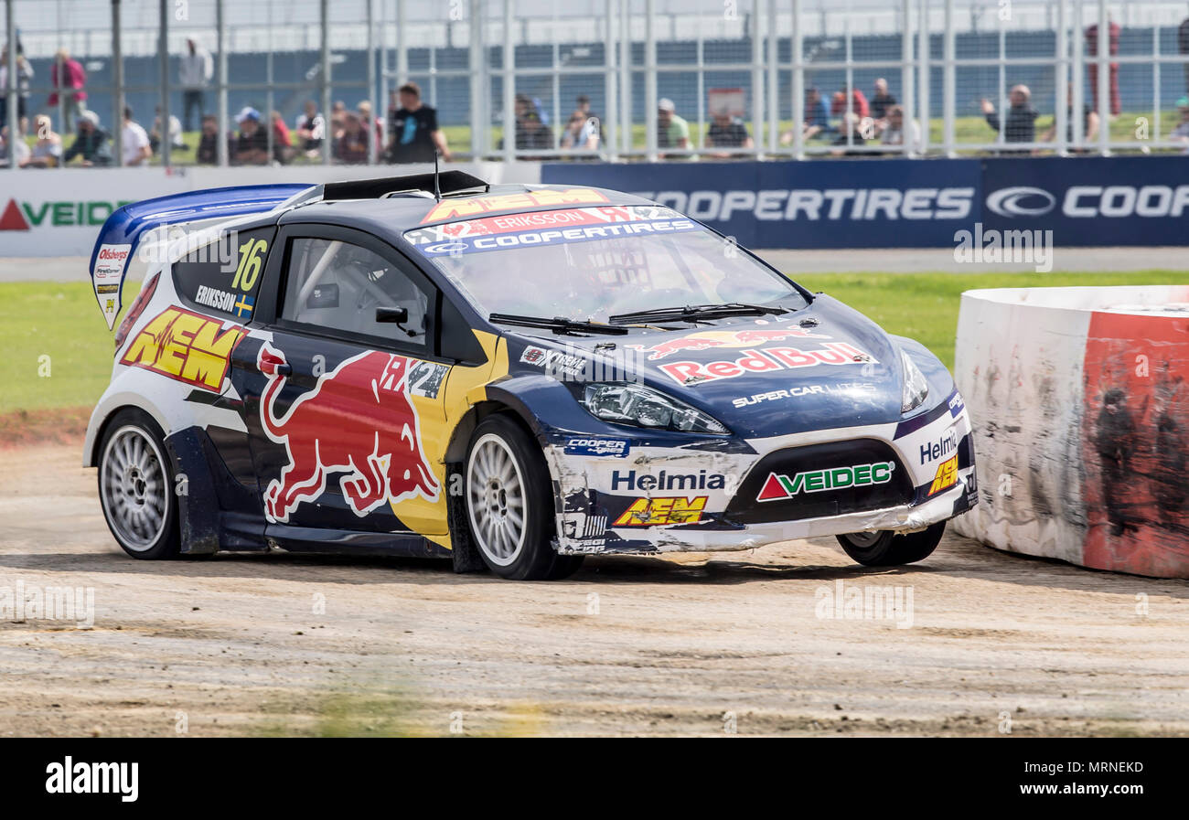 Silverstone Circuit, Towcester, UK. 27. Mai, 2018. Cooper reifen Welt RX von Großbritannien, die SpeedMachine Festival; Oliver Eriksson (SWE) für Team Olsbergs MSE bei der Qualifizierung 3 von der RX2 Rallycross Meisterschaft Credit: Aktion plus Sport/Alamy leben Nachrichten Stockfoto