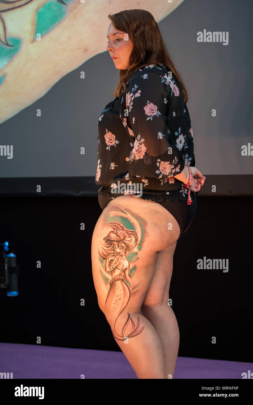 Tattoo Wettbewerbe am Great British Tattoo, Tattoo Wettbewerbe und die Puppe UK am 26. Mai 2018, London, UK. Stockfoto