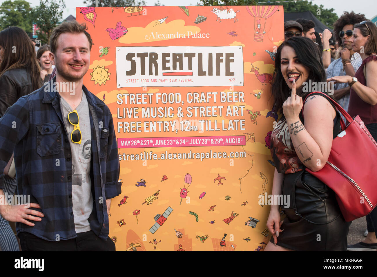 Streetlife, Street Food und Handwerk Bier Festival im Alexandra Palace, London, Großbritannien, am 26. Mai 2018. Stockfoto