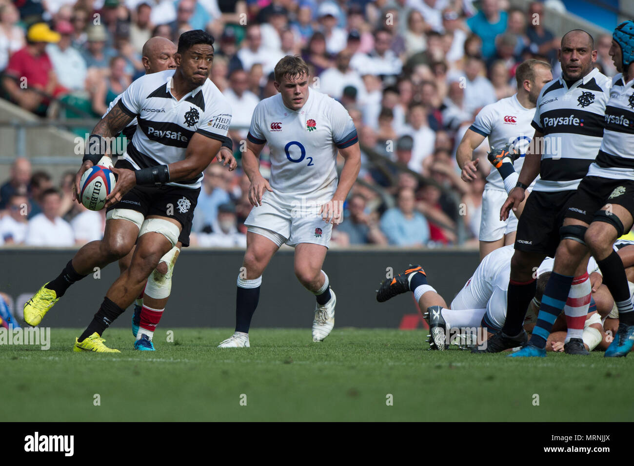 Twickenham, England, 27. Mai 2018. Quilter Schale, Rugby, Baa Baa's, Joe TEKORI, während die England vs Barbaren, Rugby Match an der RFU. Stadion, Twickenham. UK. © Peter Spurrier/Alamy leben Nachrichten Stockfoto