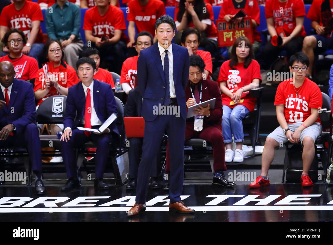 Kanagawa, Japan. 26 Mai, 2018. Atsushi Ono (Jets) Basketball: B.Liga Meisterschaft 2017-18 Finale zwischen Alvark Tokyo 85-60 Chiba Jets in der Yokohama Arena in Kanagawa, Japan. Credit: Naoki Nishimura/LBA SPORT/Alamy leben Nachrichten Stockfoto