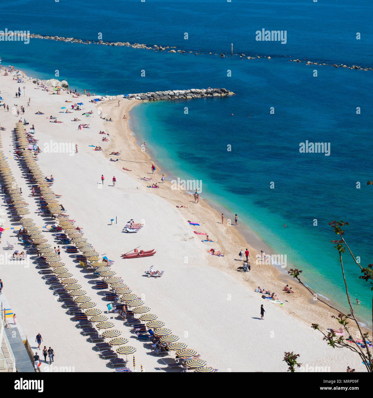 Die wunderbare und unberührte Strand von Numana, mount Conero, Italien. Stockfoto
