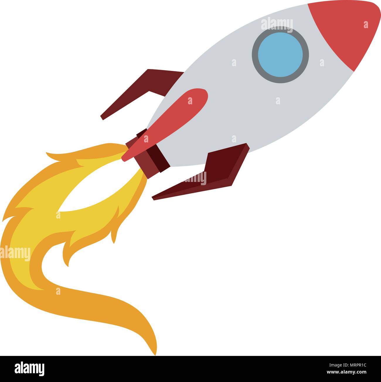 Raumschiff Fliegen Cartoon Stock Vektorgrafik Alamy