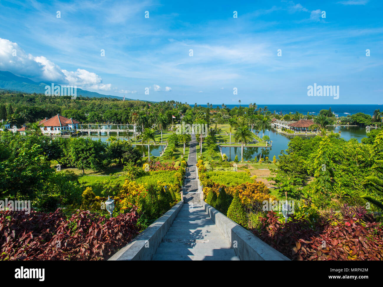 Taman Ujung Wasser Palace Landschaft in Bali, Indonesien Stockfoto