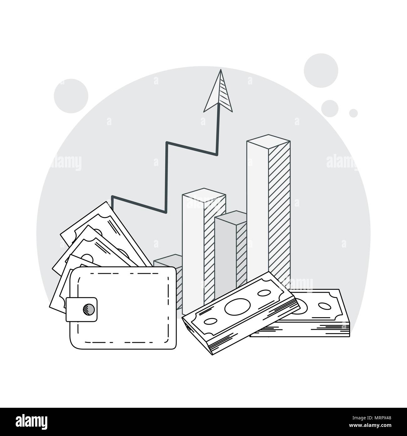 Hand zeichnen Geld und Geschäft cartoons Stock Vektor