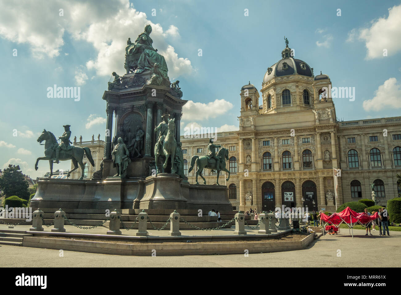 Maria Theresia Denkmal und das National History Museum, Wien, Österreich. Stockfoto