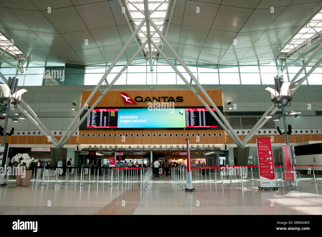 PERTH, Australien - 7 April, 2018: Sicherheit Tore für Ankünfte & Abflüge Tore in den internationalen Flughafen Perth Stockfoto